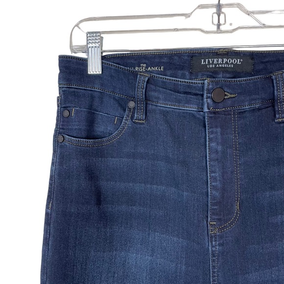 Liverpool Los Angeles The High Rise Ankle Cropped Dark Wash Denim Jeans Size 10 - Picture 8 of 15